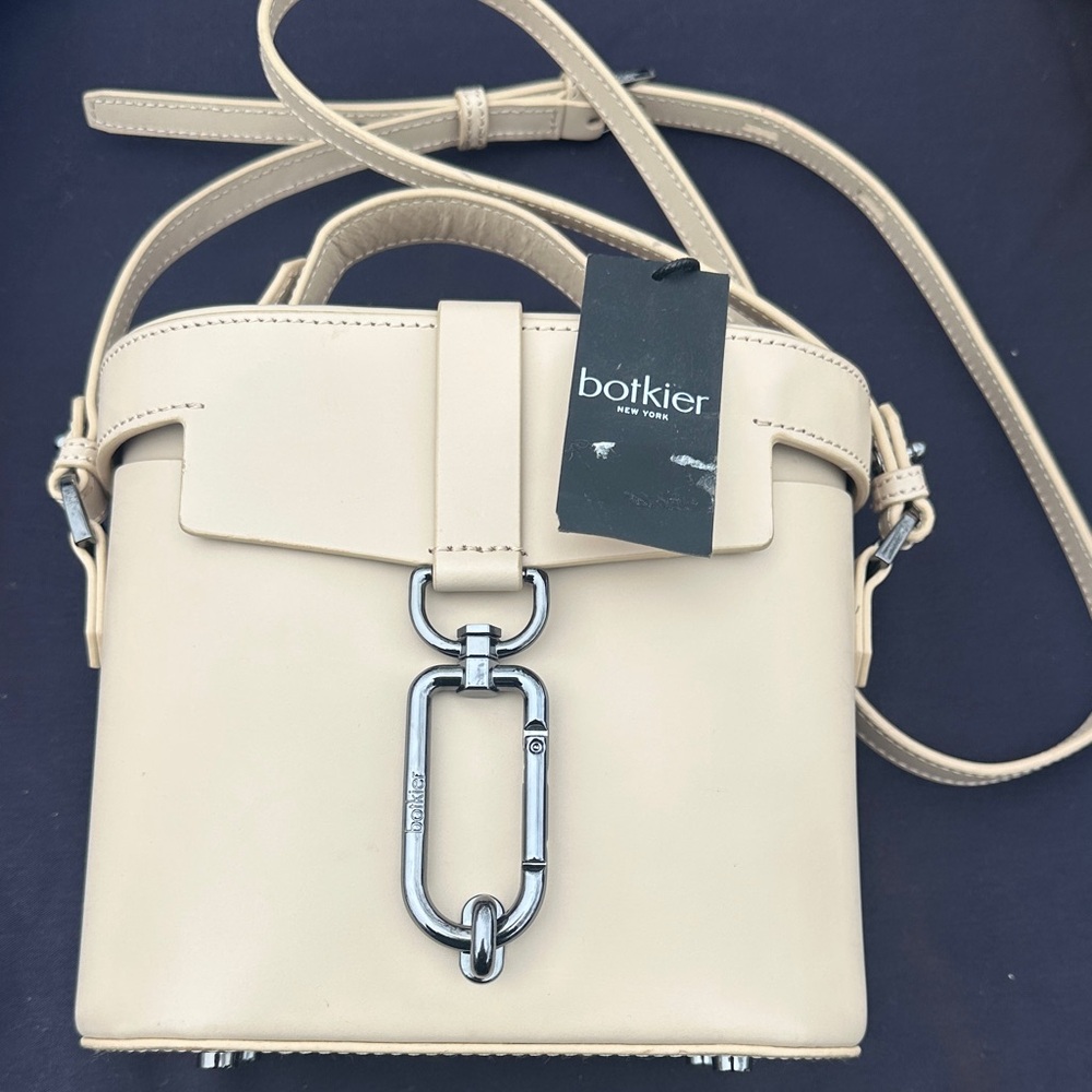 Botkier Cream Crossbody Bag with Silver Accent